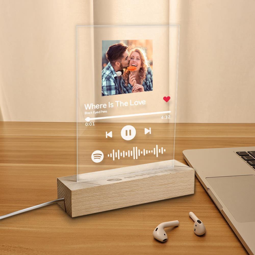 Spotify Set - Custom Spotify Code Music Acrylic Glass Plaque/Keychain/Night Light - photowatch