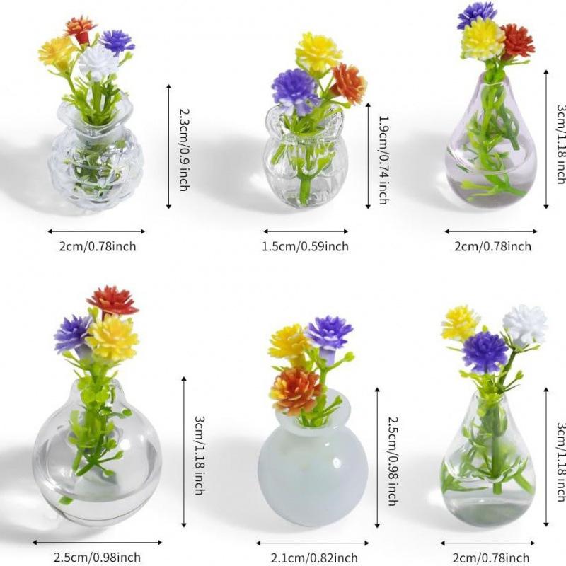 Cute Mini Glass Vase Magnets for Fridge Funny Small Plant Magnets for Refrigerator Decoration Kitchen Locker Kitchen Office (10 Pack)