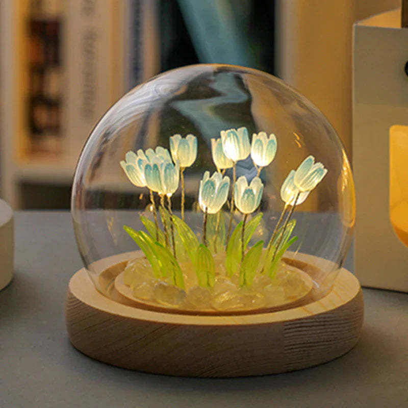 DIY Tulip Flower Night Light Romantic Handmade Gift for Love - customphotokeychain