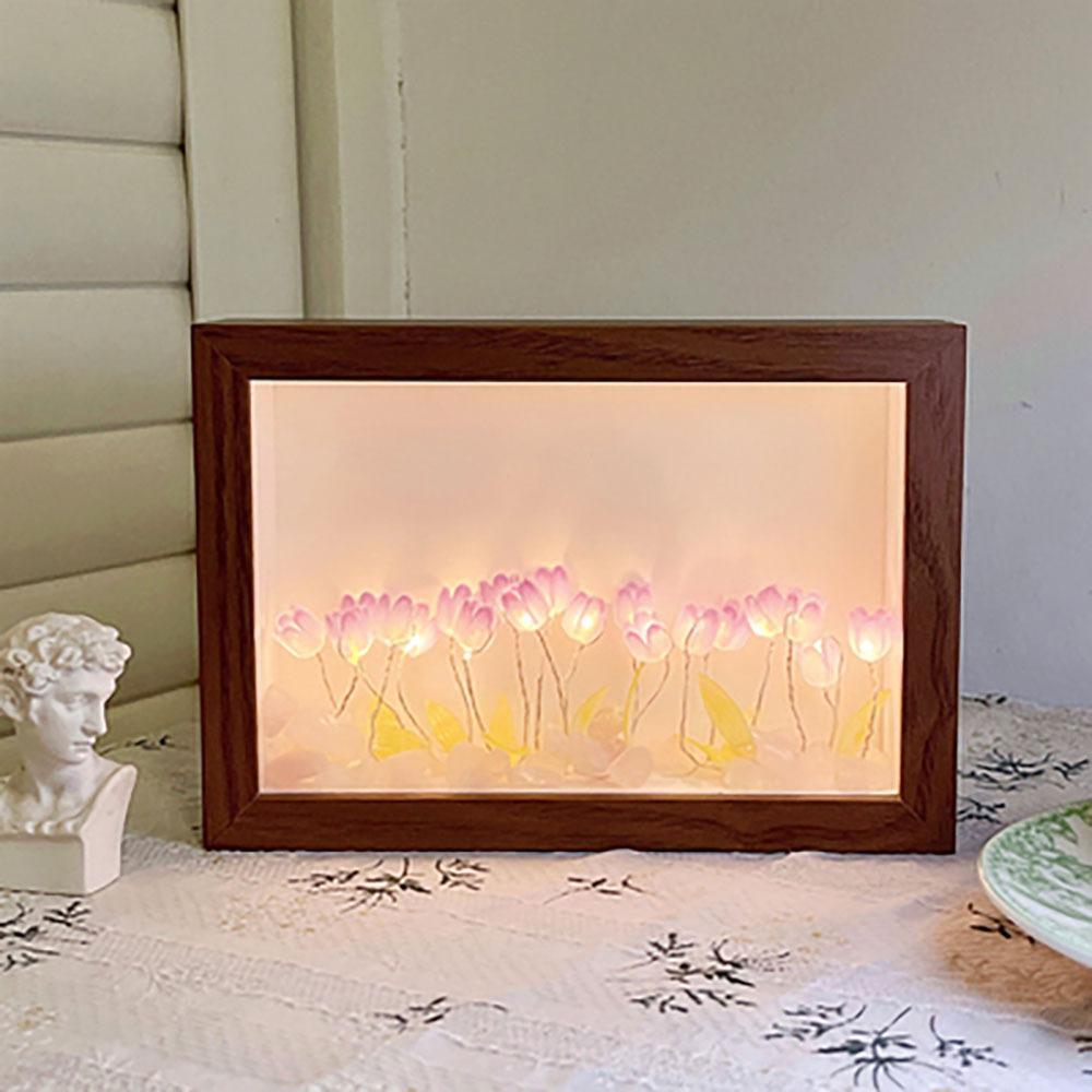 Tulip photo frame night light Tulip night light creative gift for besties Mid-Autumn Festival gift photo frame night light