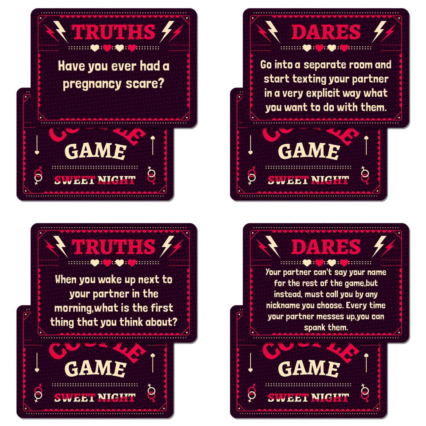 50 Couple Cards Themed Sweet Night Series Ambiguous Interactive Game Cards