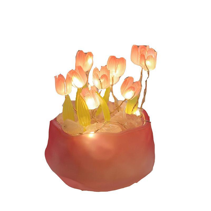 Pumpkin cup tulip diy night light romantic tulip pumpkin lantern creative atmosphere light birthday gift