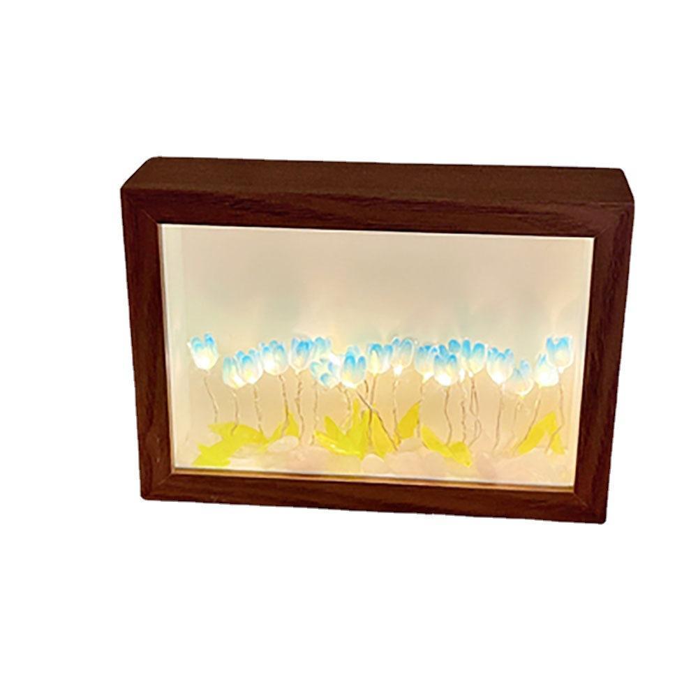 Tulip photo frame night light Tulip night light creative gift for besties Mid-Autumn Festival gift photo frame night light