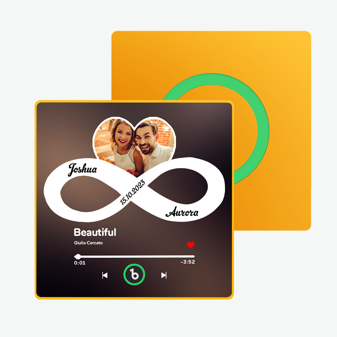 Custom Music Fridge Magnet with Colorful Frame Personalized Album Infinite Love Fridge Magnet That Can Be Played Song Ideal Gift for Couple - MyPhotoBoxerUk