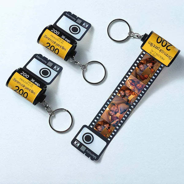 Custom Camera Roll Keychain White Elephant Gifts Personalized Multiphoto Film Roll Keychain Personalized Keychain 5-20 Pictures