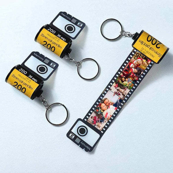 Anniversary Gifts Custom Film Roll Keychain Multiphoto Camera Roll Keychain Environmentally Friendly Material Gifts Personalized keychain for Him