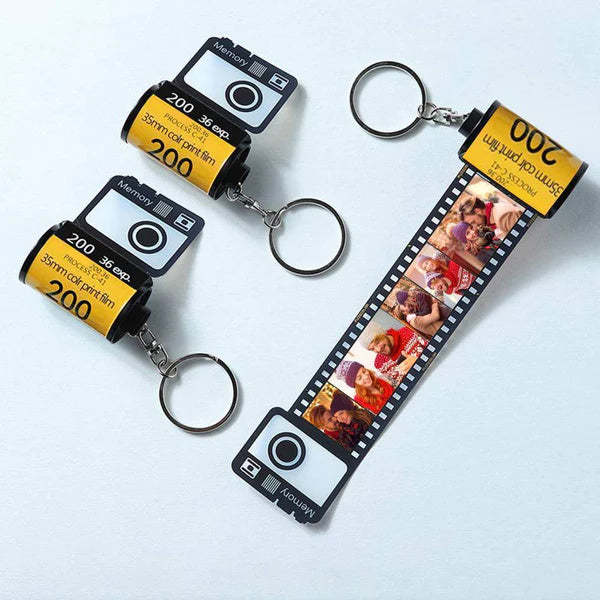 Anniversary Gifts Custom Film Roll Keychain Multiphoto Camera Roll Keychain Environmentally Friendly Material Gifts Personalized keychain for Him