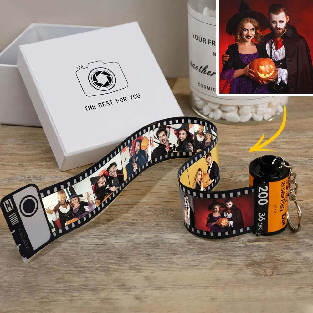 Anniversary Gifts Custom Film Roll Keychain Multiphoto Camera Roll Keychain Environmentally Friendly Material Gifts Personalized keychain for Him