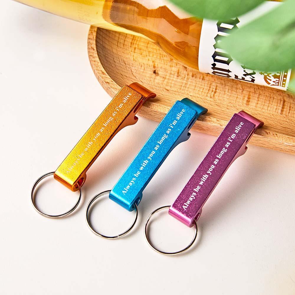 Custom Text Multi-colour Bottle Opener Keychain Personalized Beer Bottle Opener Gift for Him - MyCameraRollKeychain