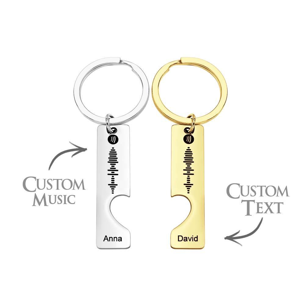 Custom Text Scannable Spotify Code Keychain 2pcs a Set - MyCameraRollKeychain