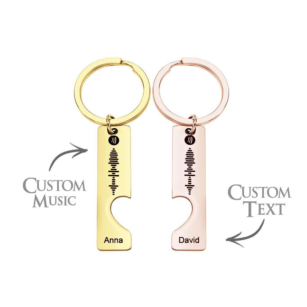 Custom Text Scannable Spotify Code Keychain 2pcs a Set - MyCameraRollKeychain