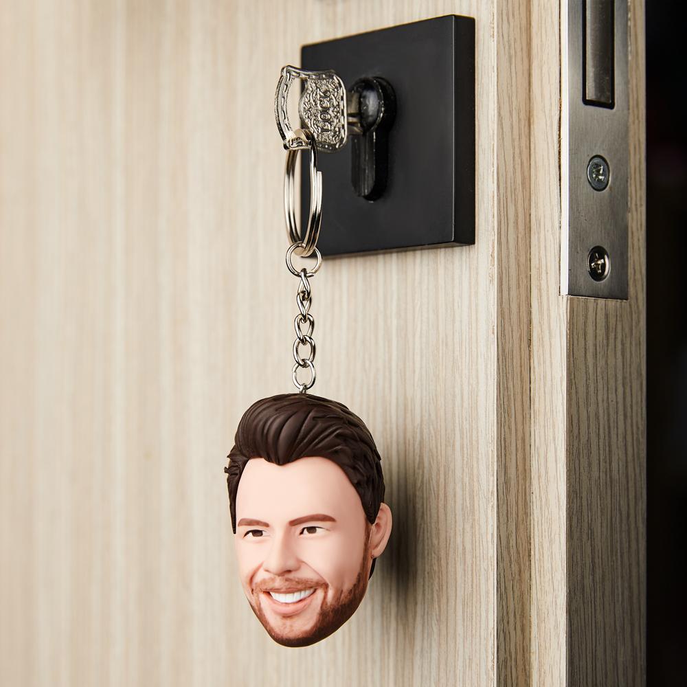 Custom Bobblehead Keychain Personalized head 2.36in - MyCameraRollKeychain