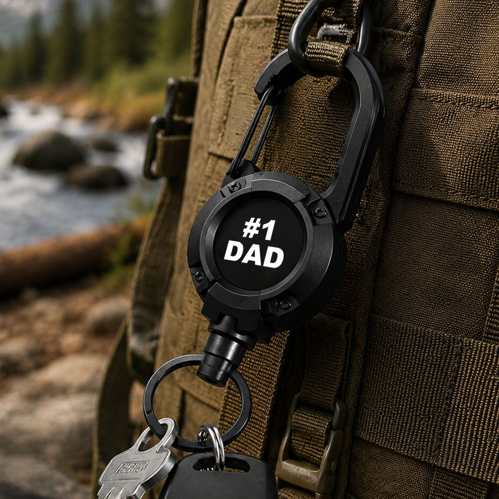 Multifunctional Retractable Carabiner Keychain – Strong Steel Wire Key Reel Clip for Outdoor, Camping, Hiking & Everyday Carry - MyCameraRollKeychain