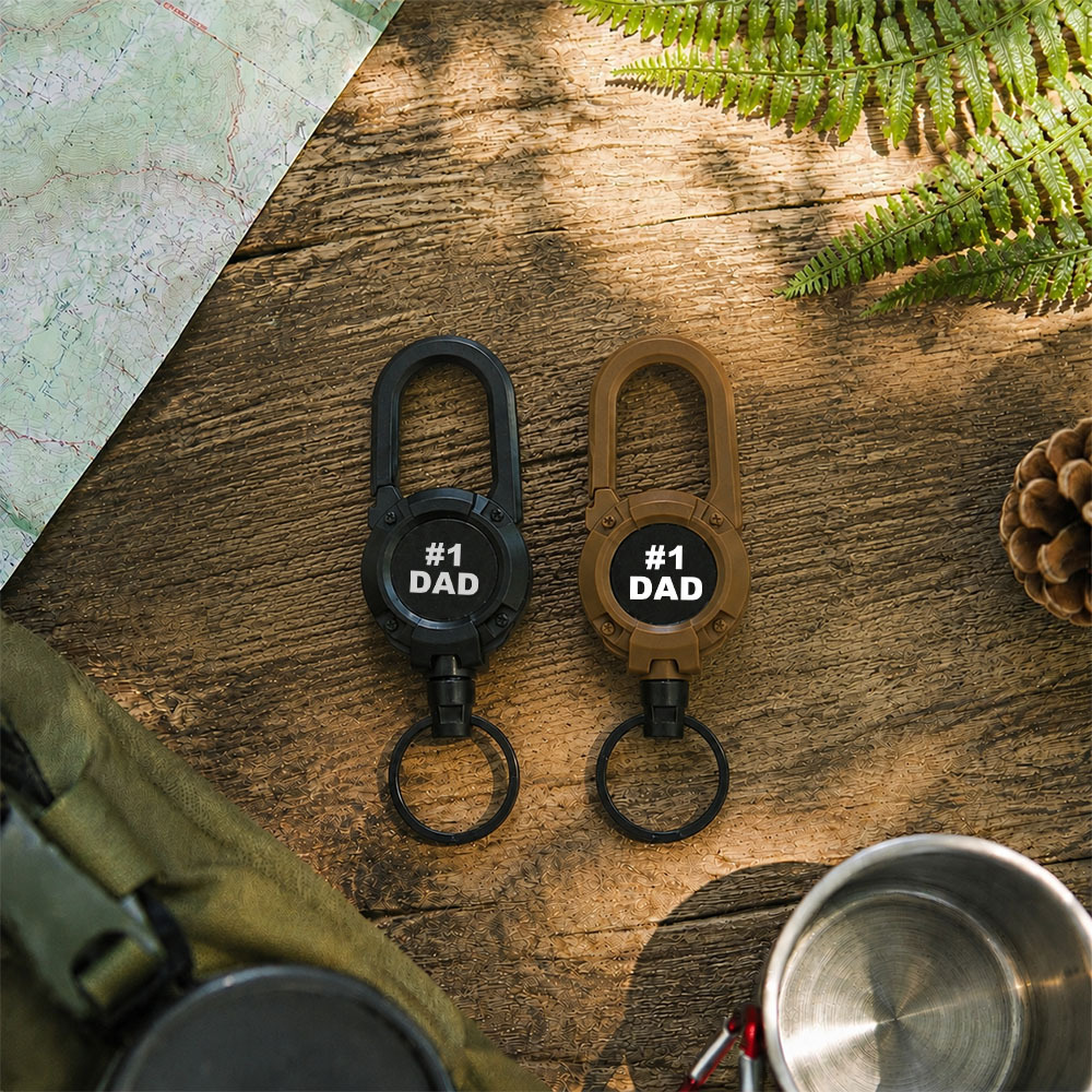 Multifunctional Retractable Carabiner Keychain – Strong Steel Wire Key Reel Clip for Outdoor, Camping, Hiking & Everyday Carry - MyCameraRollKeychain