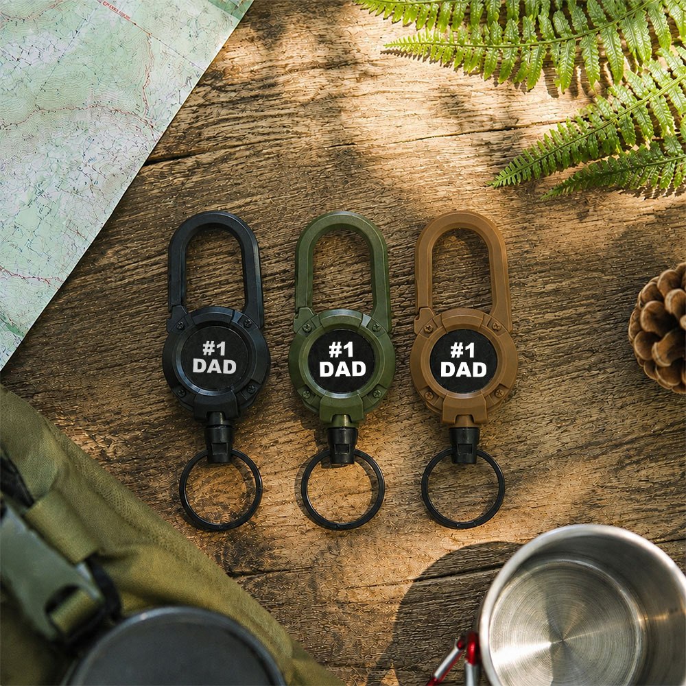 Multifunctional Retractable Carabiner Keychain – Strong Steel Wire Key Reel Clip for Outdoor, Camping, Hiking & Everyday Carry - MyCameraRollKeychain