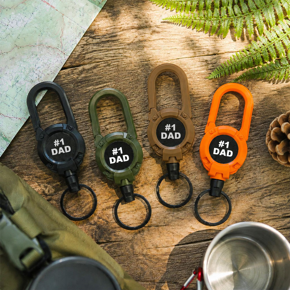 Multifunctional Retractable Carabiner Keychain – Strong Steel Wire Key Reel Clip for Outdoor, Camping, Hiking & Everyday Carry - MyCameraRollKeychain