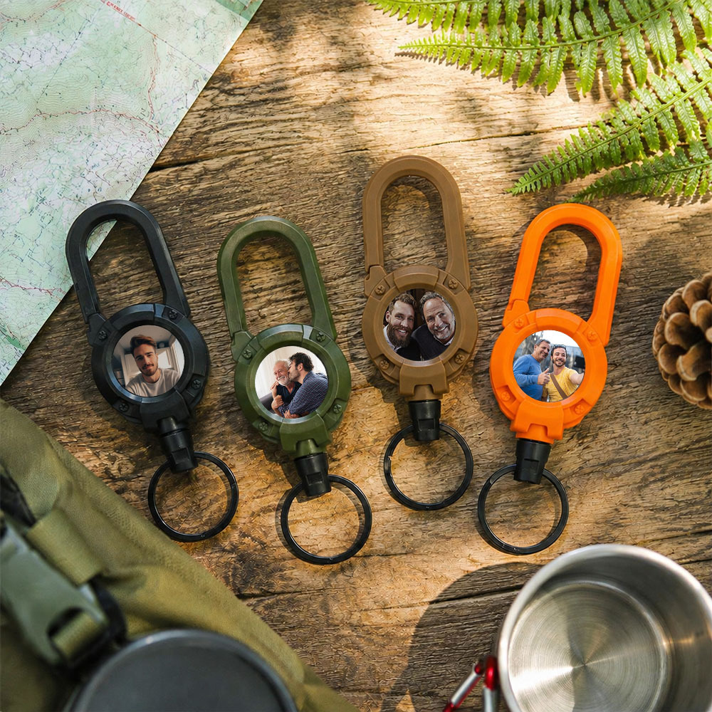 Multifunctional Retractable Carabiner Keychain – Strong Steel Wire Key Reel Clip for Outdoor, Camping, Hiking & Everyday Carry - MyCameraRollKeychain