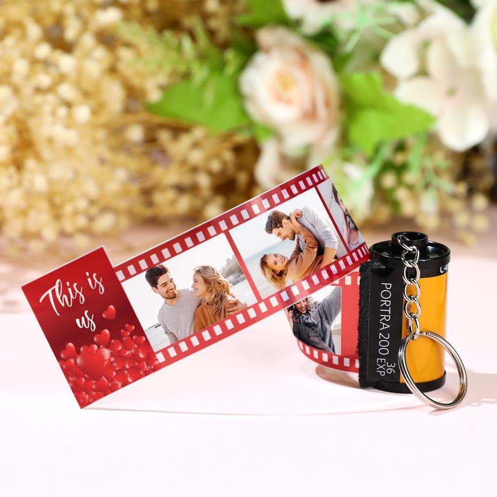 Custom Photo Film Roll Keychain This Is Us Theme Love Heart Camera Keychain Valentine's Day Gift - MyCameraRollKeychain