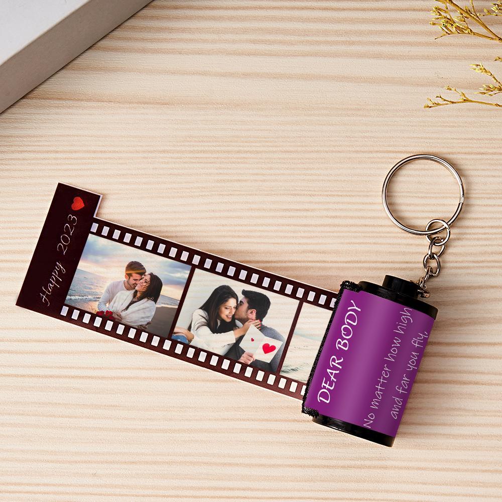 Custom Text Colorful Roll Film Keychain Camera Keychain Meaningful Gifts For Couples - MyCameraRollKeychain