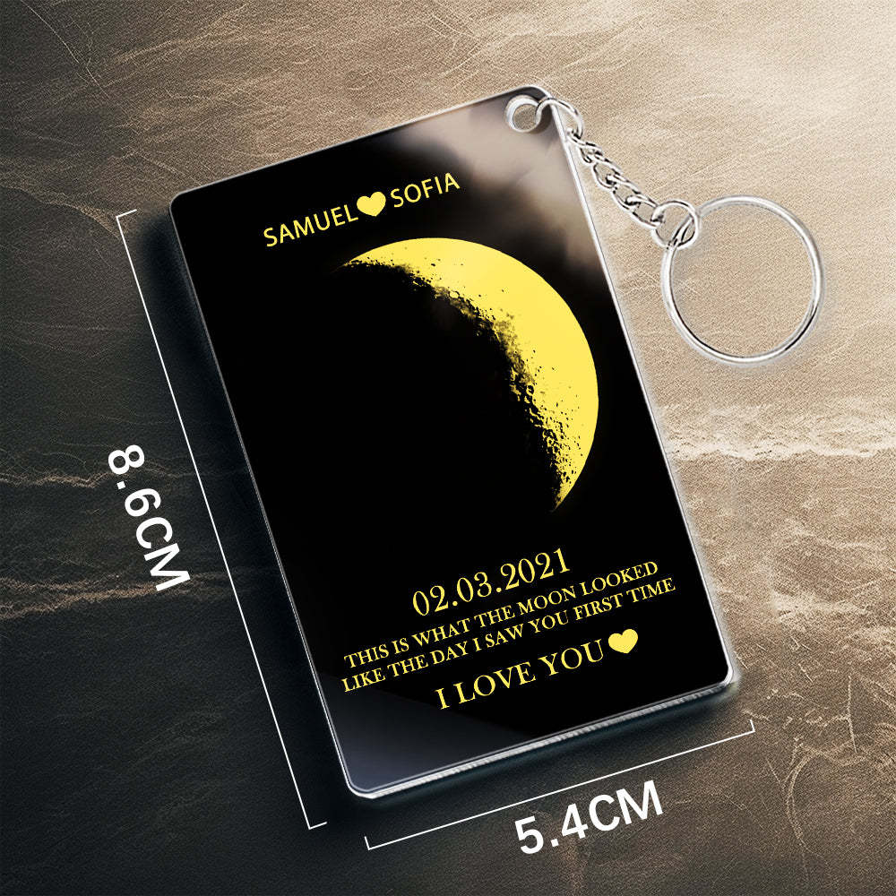 Custom Moon Phase Acrylic Keychain Gifts for Her - Myphotomugs