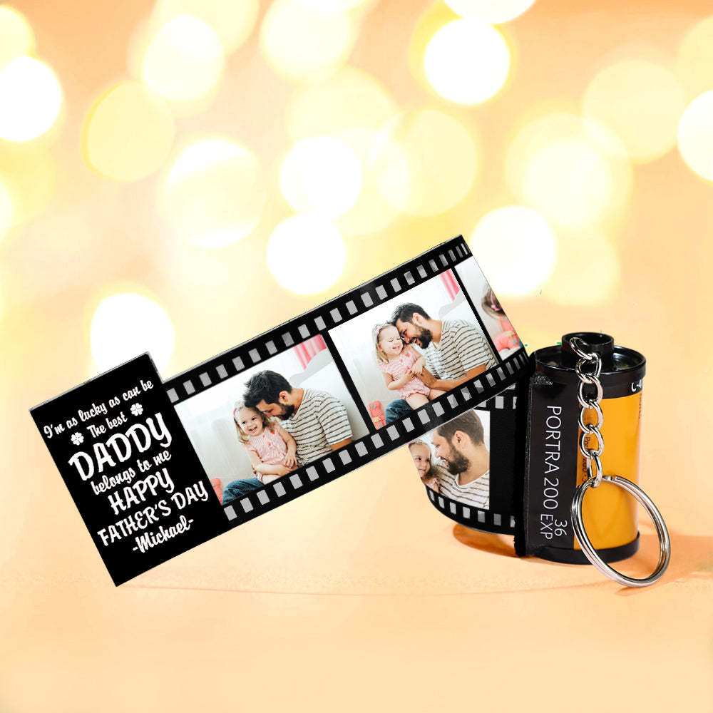 Personalized Photo Camera Keychain Thoughtful Film Roll Keychain Gift For Dad - MyCameraRollKeychain