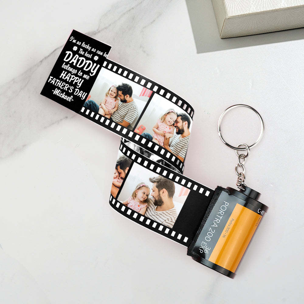 Personalized Photo Camera Keychain Thoughtful Film Roll Keychain Gift For Dad - MyCameraRollKeychain