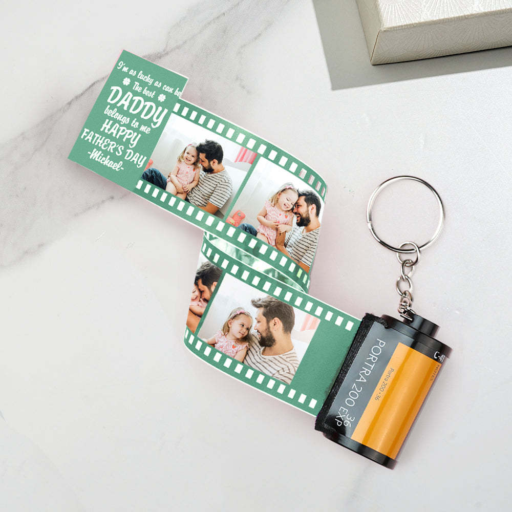 Personalized Photo Camera Keychain Thoughtful Film Roll Keychain Gift For Dad - MyCameraRollKeychain