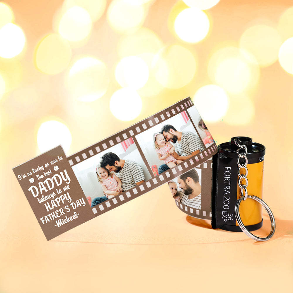 Personalized Photo Camera Keychain Thoughtful Film Roll Keychain Gift For Dad - MyCameraRollKeychain