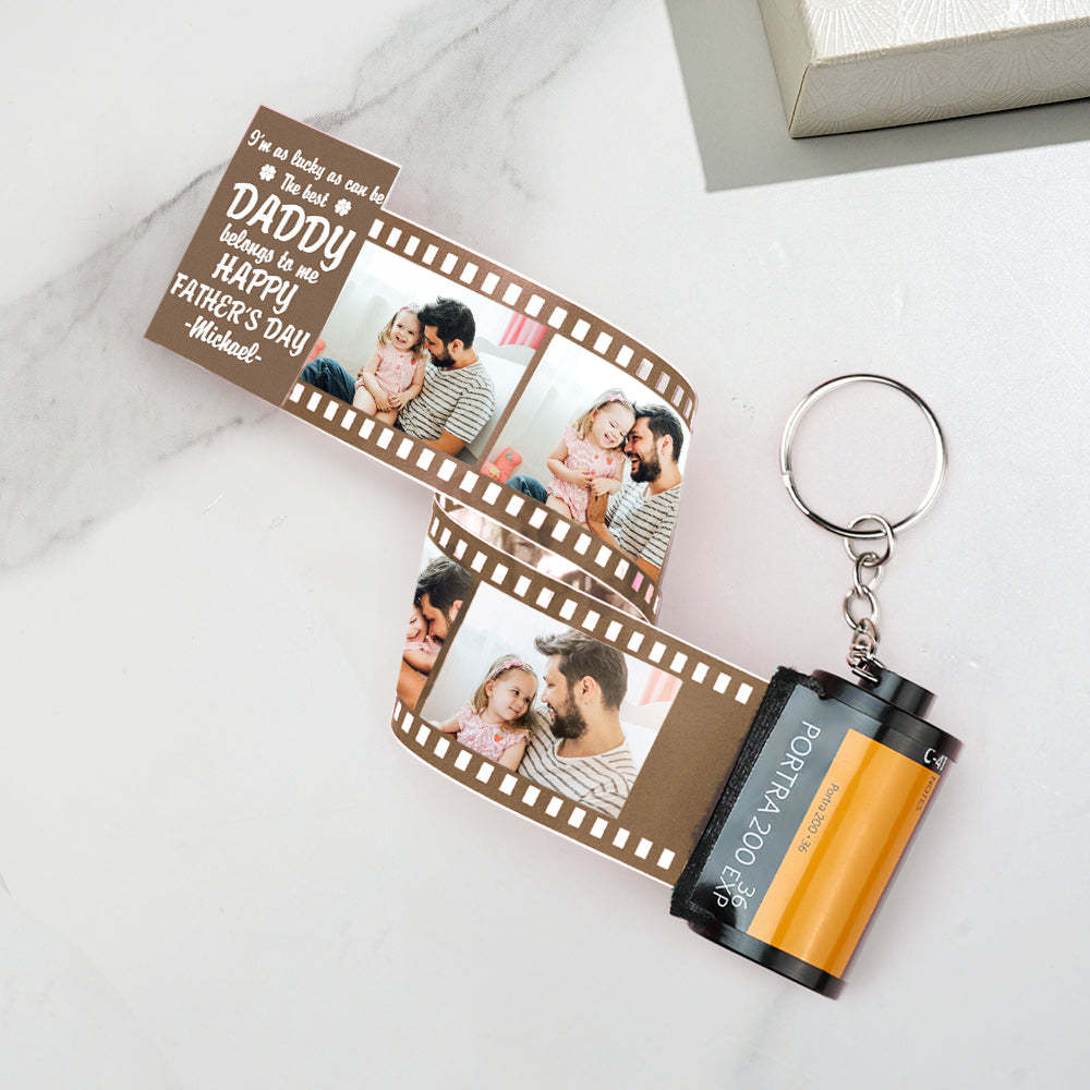 Personalized Photo Camera Keychain Thoughtful Film Roll Keychain Gift For Dad - MyCameraRollKeychain