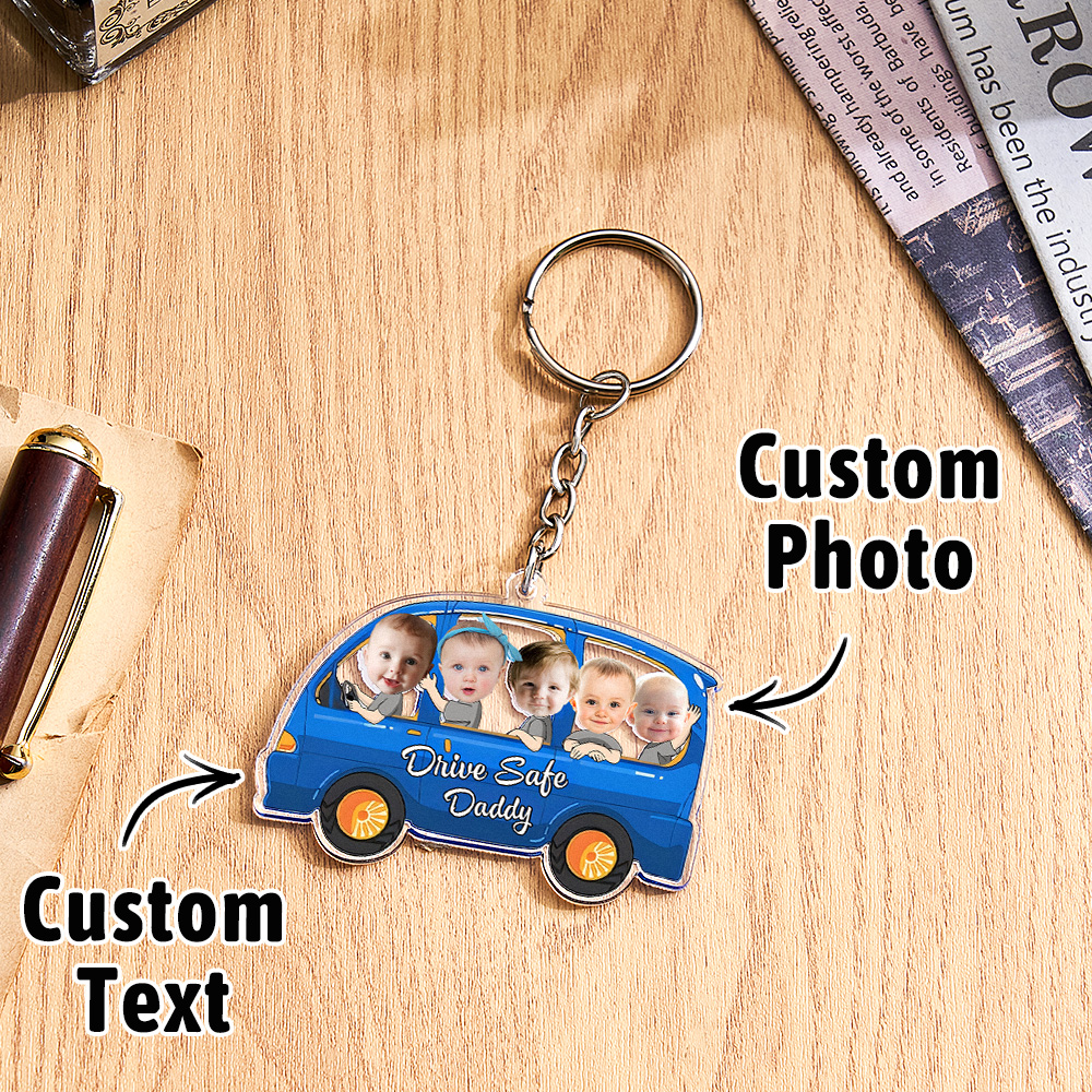 Personalized Drive Safe Keychain Custom Car Style Keychain Gift for Daddy