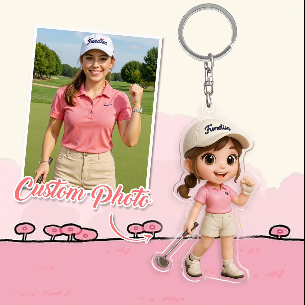 Custom Cartoon Cat Keychain Personalized Acrylic Cartoon Keychain Photo Bag Charm Unique Keepsake Gift For Pet Owner - MyCameraRollKeychain