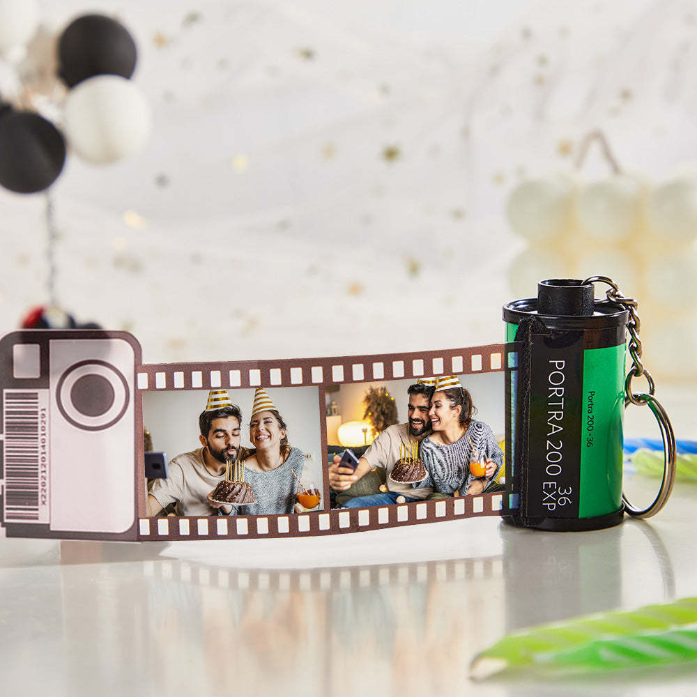 Anniversary Gifts Custom Film Roll Keychain Multiphoto Camera Roll Keychain Environmentally Friendly Material Gifts Personalized keychain for Him