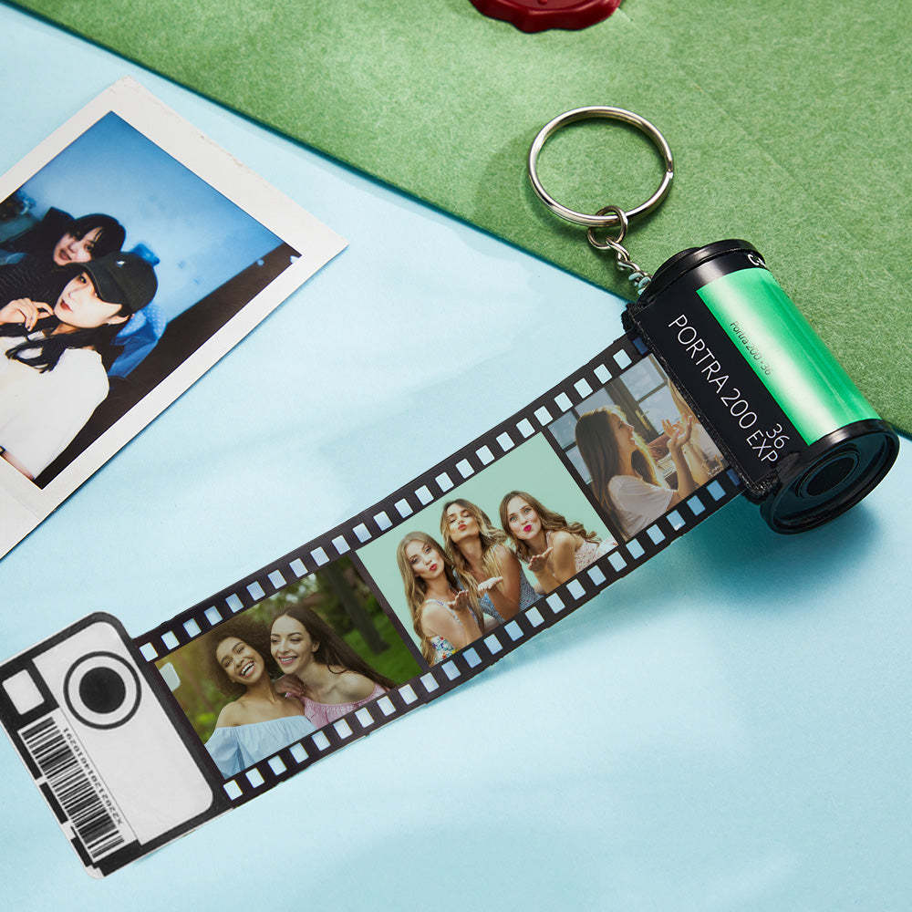 Anniversary Gifts Custom Film Roll Keychain Multiphoto Camera Roll Keychain Environmentally Friendly Material Gifts Personalized keychain for Him