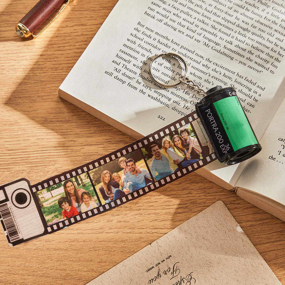 Anniversary Gifts Custom Film Roll Keychain Multiphoto Camera Roll Keychain Environmentally Friendly Material Gifts Personalized keychain for Him