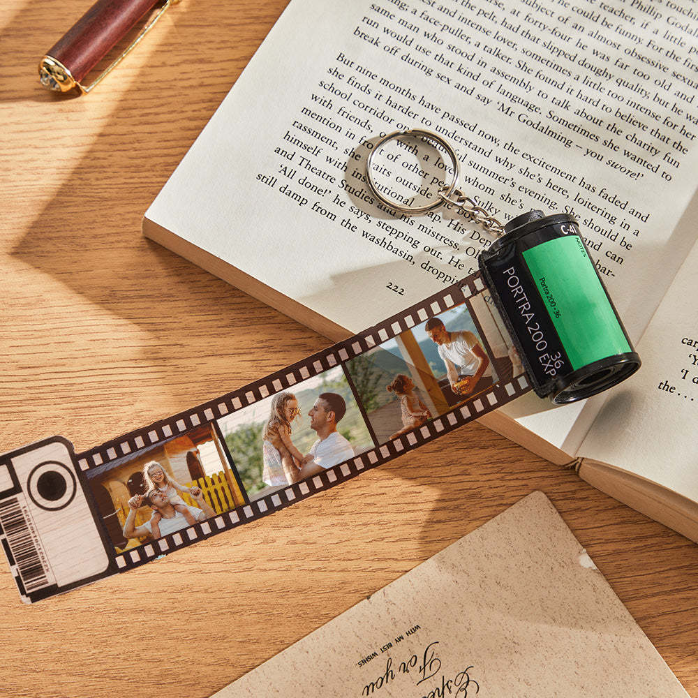 Anniversary Gifts Custom Film Roll Keychain Multiphoto Camera Roll Keychain Environmentally Friendly Material Gifts Personalized keychain for Him