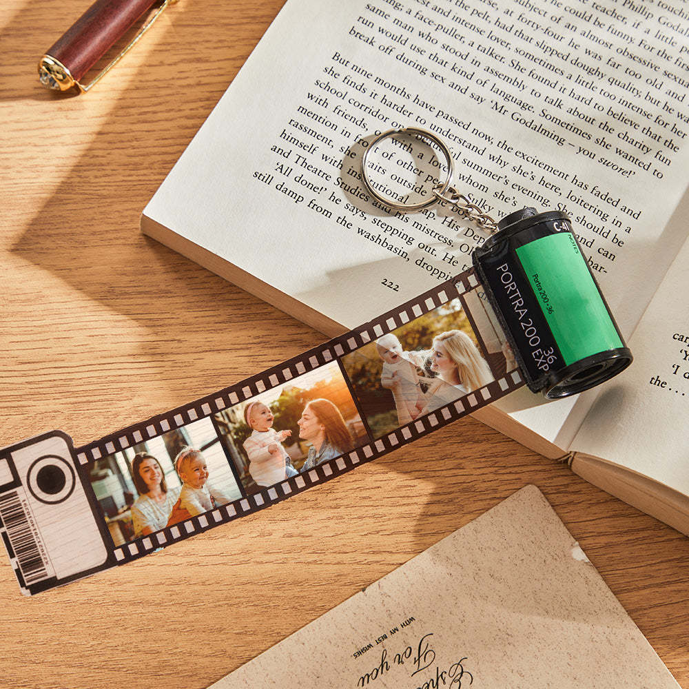 Anniversary Gifts Custom Film Roll Keychain Multiphoto Camera Roll Keychain Environmentally Friendly Material Gifts Personalized keychain for Him