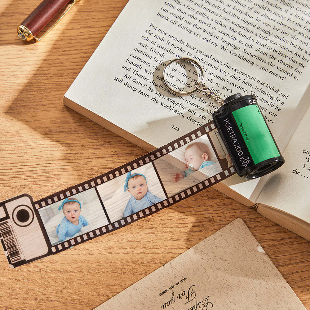 Anniversary Gifts Custom Film Roll Keychain Multiphoto Camera Roll Keychain Environmentally Friendly Material Gifts Personalized keychain for Him