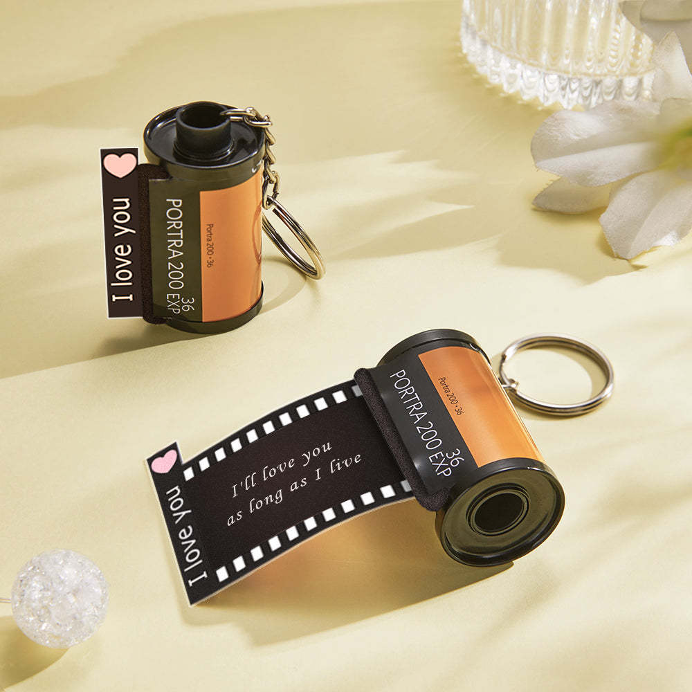 Custom Text For The Film Roll Keychain Personalized Spotify Camera Roll Keychain with Reel Album