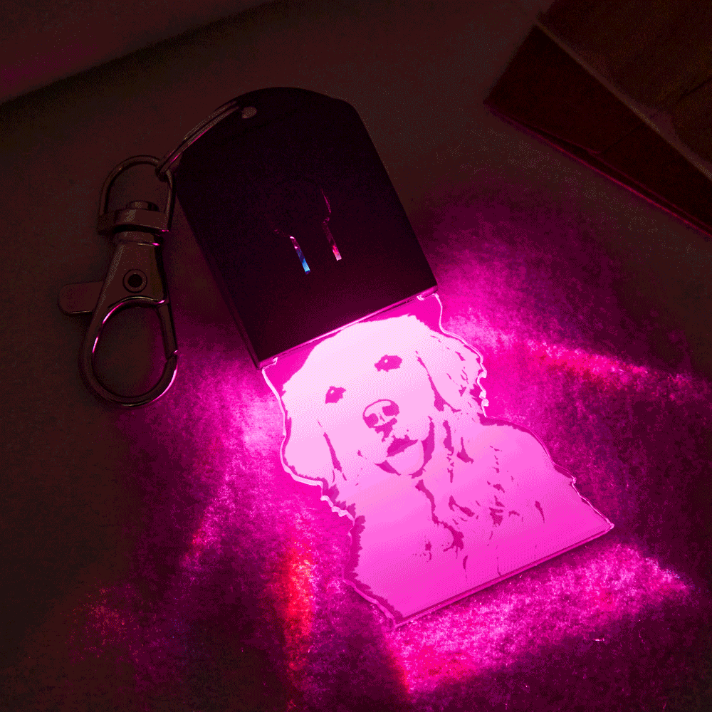 Custom Photo Keychain Colorful Lights Funny Gifts - MyCameraRollKeychain