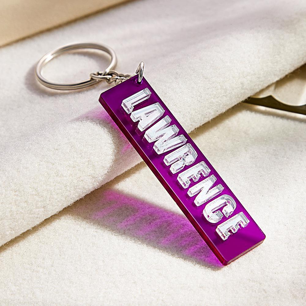 Custom Engraved Keychain 4D Reflective Number Plate Keychain Gifts - MyCameraRollKeychain