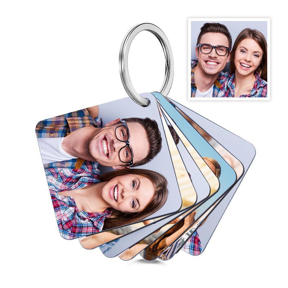 Custom Photo Felt Flip Book Keychain Personalized Double-sided Acrylic Keychain Gifts For Her - MyCameraRollKeychain