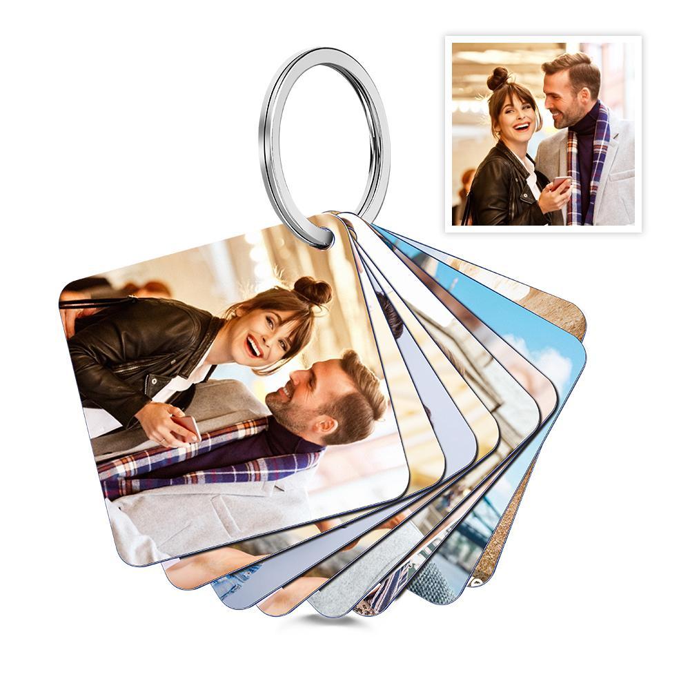 Custom Photo Felt Flip Book Keychain Personalized Double-sided Acrylic Keychain Gifts For Her - MyCameraRollKeychain