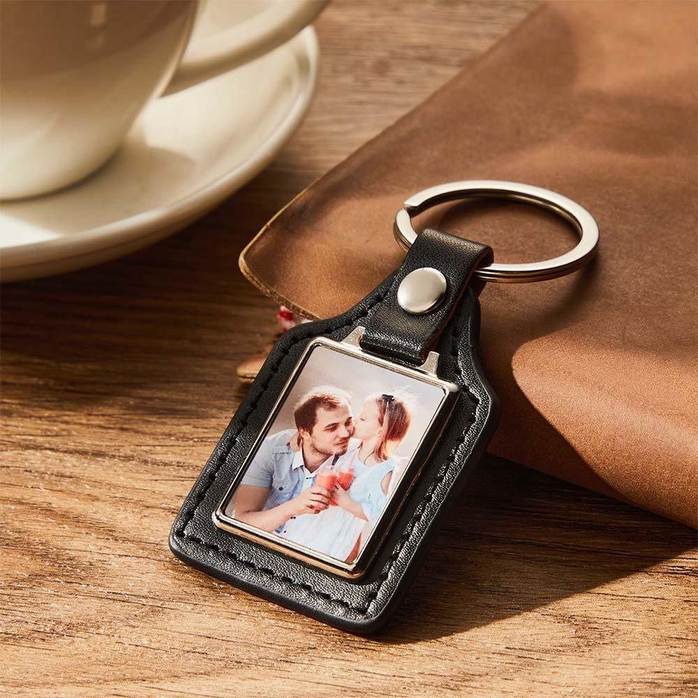 Custom Leather Photo Keychain Drive Safe Keychain Gift for Dad Anniversary Birthday Gift Father's Day Gift - MyCameraRollKeychain