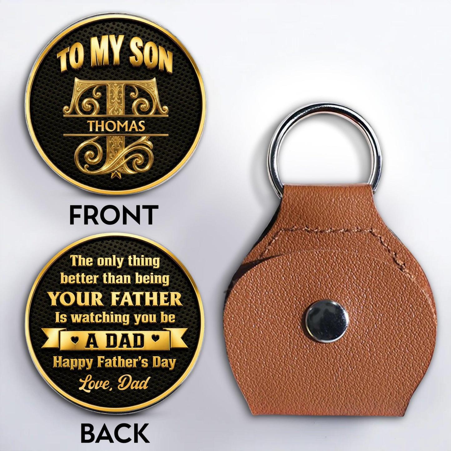 Personalized To My Son Pocket Hug - Custom Father's Day Gift for Dad