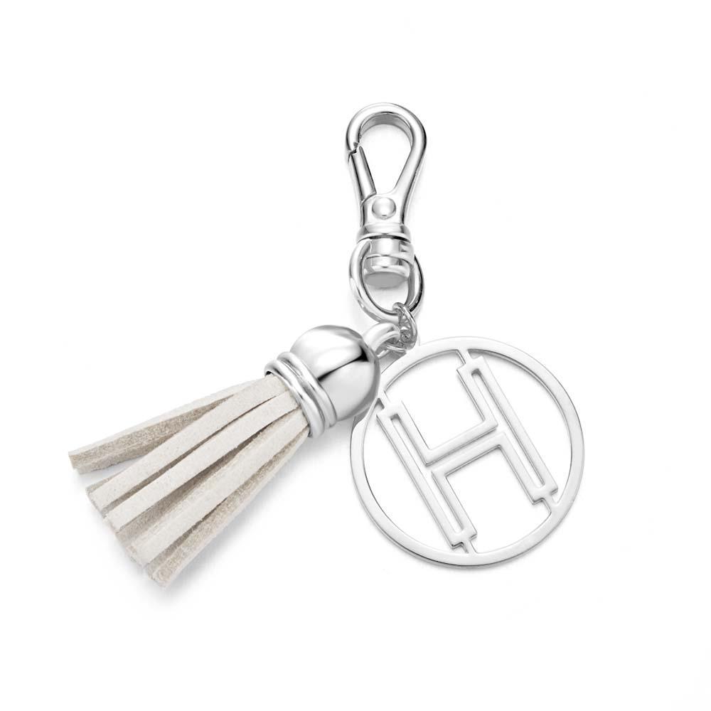 Initial Letter Tassel Keychain Personalized Monogram Keychain Gifts for Her - MyCameraRollKeychain