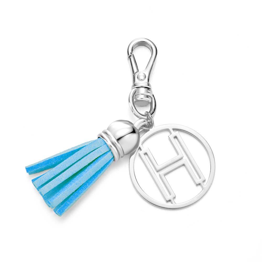 Initial Letter Tassel Keychain Personalized Monogram Keychain Gifts for Her - MyCameraRollKeychain