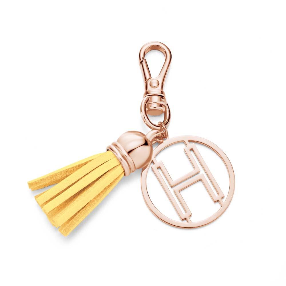 Initial Letter Tassel Keychain Personalized Monogram Keychain Gifts for Her - MyCameraRollKeychain