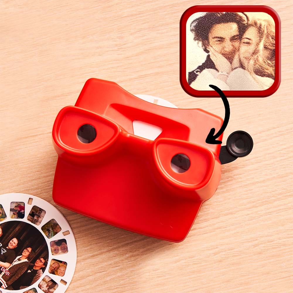 Custom 3D Viewfinder and Reel-Personalized Gift with your own photos Text and Photo Viewer Multiple Films Available White Viewfinder - MyCameraRollKeychain
