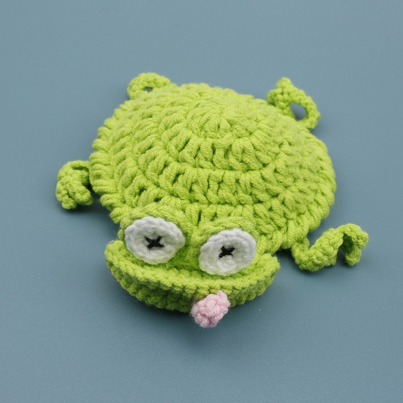 Cute Crochet Turtle Coasters Handmade Yarn Knitted Animal Cup Mats Novelty Finished Coasters