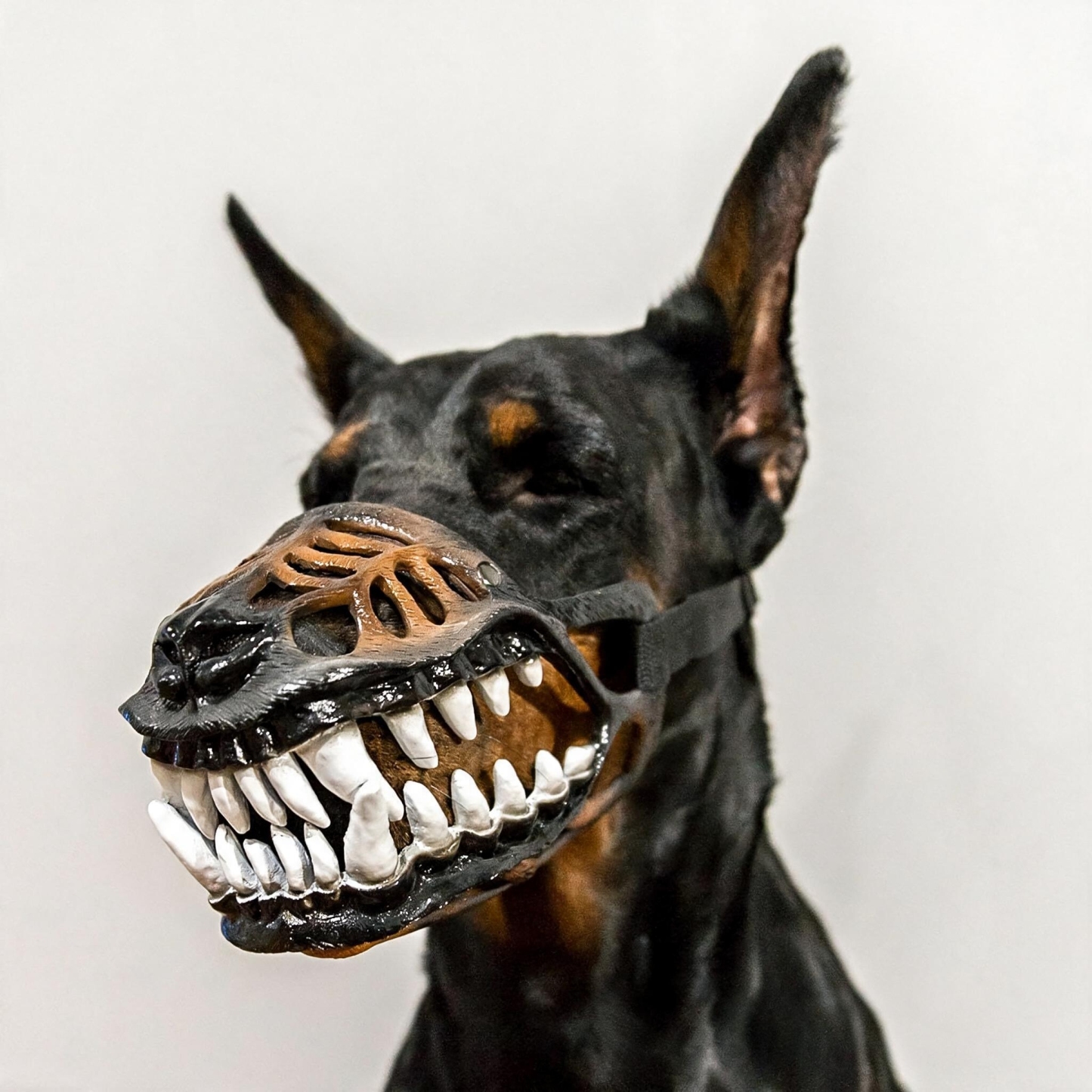 Halloween Hell Hound Dog Muzzle, Monster Demon Dog Costume Mask, Spooky Pet Cosplay Accessory for Halloween Parties